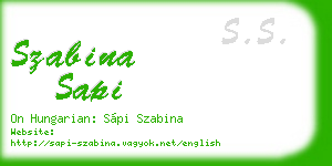 szabina sapi business card